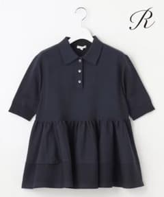 【R(アール)】フォルムニット ペプラム ポロシャツ R(アール)】フォルムニット ペプラム ポロシャツ - メルカリ