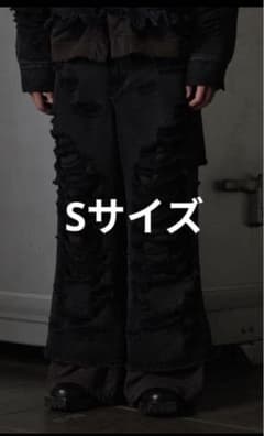 【grancy】スウェットドッキングデザインダメージバギーデニムパンツのサムネイル