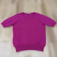 【新品】Clear Impression 半袖ニット ピンク 綿100%のサムネイル