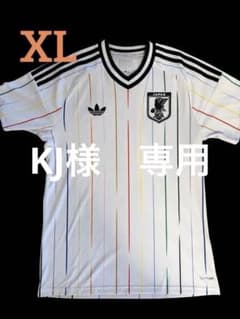 【美品】サッカー日本代表 アウェイ ユニ レインボーストライプ 白 XLサイズ 美品】サッカー日本代表 アウェイ ユニ レインボーストライプ 白 XL