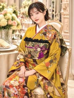 ✨レアカラー✨振袖フルセット振袖 芥子色 蝶 菊 古典柄 成人式 前撮り