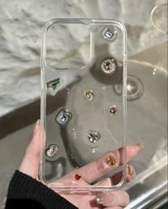 iPhone用透明ケース 宝石風装飾のサムネイル