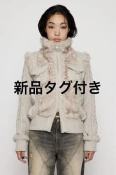 LAGUA GEM CABLE KNIT FAUX FUR ブルゾン - メルカリ