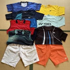YONEX キズナ バドミントン　9枚セット　半袖5ノースリーブ2ハーフパンツ2のサムネイル