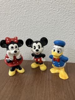 ディズニー ミッキー ミニー ドナルド 陶器フィギュア 3体セット 昭和