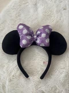 ディズニー ミニー カチューシャ スパンコール 紫のサムネイル