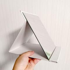 【B品】ガラス製 卓上ミラー　折りたたみ　ホワイト【Lサイズ】のサムネイル