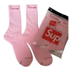 希少✨️】1足セット supreme×Hanes クルーソックス 靴下 ピンク