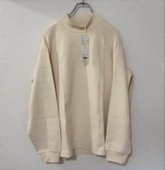 【未使用】UNIQLOモックネック 長袖 Tシャツ メンズLサイズ ベージュ