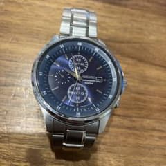 SEIKO メンズ腕時計 クロノグラフ ブルー文字盤 動作未確認 ジャンク