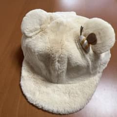 ディズニー　プーさん　ファンキャップ　ベージュ　ふわふわのサムネイル