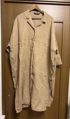 mizuiro ind リネン混 ロングシャツ ベージュ - メルカリ