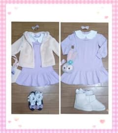 【ポチャ様専用】130～140㎝相当メゾピアノ2点♪スエットワンピ+ファーコートのサムネイル
