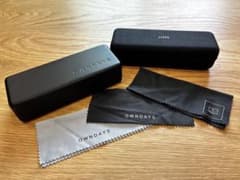 OWNDAYS 度ありメガネ ケース付き　メンズ OWNDAYS JINSメガネケース ブラック クロス3枚付き - メルカリ