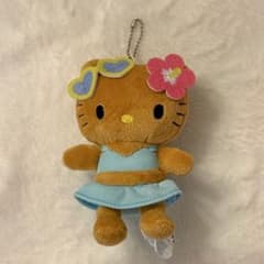 日焼けキティ ぬいぐるみキーホルダー 水色水着のサムネイル