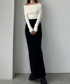 Louere Shaggy Knit Pencil Skirt, Tall Size MT