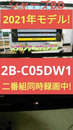 21年製2B-C05DW1/二番組同録/4k再生可/新リモ/実動美品で即使用可能