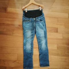 マタニティデニムパンツ ブルー ストレートレッグのサムネイル