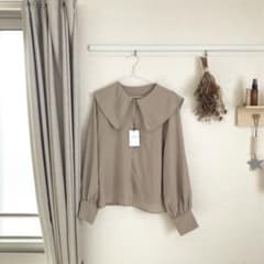 配色ビッグカラーブラウスのサムネイル