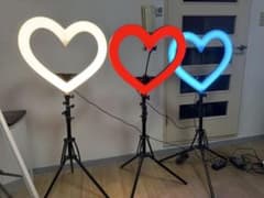 【美品】ハート型照明 3set ライブ配信用 TikTok インスタ撮影用のサムネイル