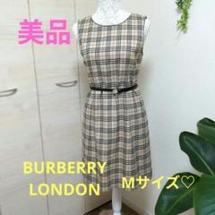 BURBERRYLONDONノバチェックノースリーブ膝丈ワンピースサイ160A