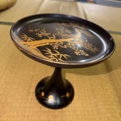 輪島塗 黒塗 松竹梅蒔絵 高坏 高月 漆器 飾台 茶道具 骨董 - メルカリ