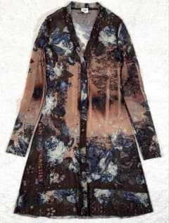 Jean Paul GAULTIER カーディガン 花柄 シースルー 青薔薇 Jean Paul GAULTIER カーディガン 花柄 シースルー 青薔薇 - メルカリ