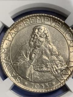 値下げ❗️サンマリノ 1933年 20リラ銀貨 MS 61のサムネイル