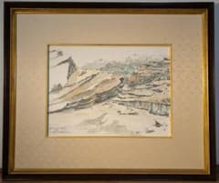 【真作】絵画　中村百合子　水彩　庫木吐拉　千佛洞　箱・黄袋入　U49 m32116921875_1.jpg?1736926678