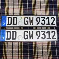 9312本物 ドイツ ユーロナンバープレート前後ペア ベンツ アウディ