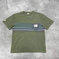 Pvious 半袖 Tシャツ カーキ 胸ポケット付き Mのサムネイル