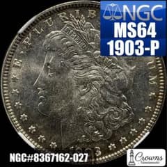 1903 P モルガンダラー NGC MS64 Morgan dollar 銀貨 - メルカリ