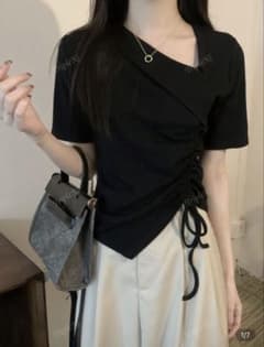 黒 ラップスタイル 半袖Tシャツのサムネイル