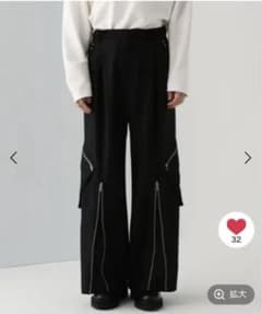 (完売品定価17600円)最終値下げhareベルトデザインカーゴパンツブラックS 完売品定価17600円)最終値下げhareベルトデザインカーゴパンツブラック