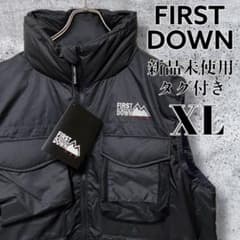 【新品未使用・タグ付・希少XL】FIRST DOWN ダウンベスト 黒 収納多数 新品未使用・タグ付・希少XL】FIRST DOWN ダウンベスト 黒 収納