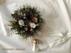 シンカルファとローズヒップや野バラを紡いだ　リネンタッセル付き　クリスマスリース