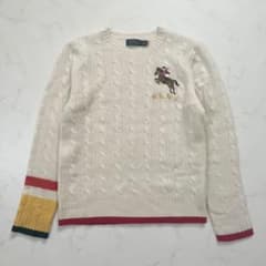 即完売　ポロラルフローレン　カシミヤ混　ケーブルニット　ポニー刺繍　佐藤栞里 即完売 ポロラルフローレン カシミヤ混 ケーブルニット ポニー刺繍