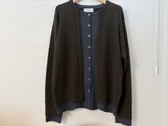 SLOBE IENA カーディガン アンサンブル風 カーキ×グレーのサムネイル