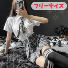 ！新品！韓国風　制服コスプレ　清楚系　アイドル風　セクシー　4点セット　白のサムネイル