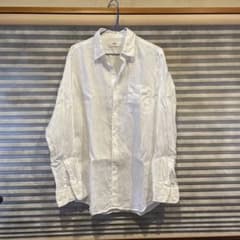 UNIQLO プレミアムリネン ホワイト 長袖シャツ Lのサムネイル