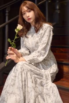 herlipto French シフォンワンピース herlipto 花柄 シフォン ロングワンピース - メルカリ