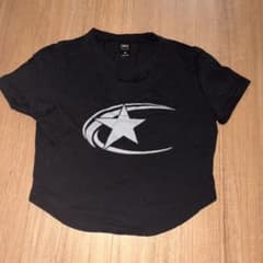 Dazy 半袖 Tシャツ ブラック 星柄 プリント Lのサムネイル