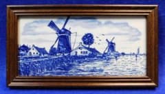 オランダ デルフト陶器 タイル壁飾り(木製額) ☆新品・未使用品