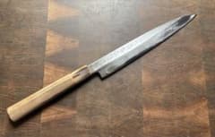 堺　菊秀　本鍛錬　柳刃　210mm 包丁　白鋼　和包丁　刺身　研ぎ済　水牛朴柄 堺 菊秀 本鍛錬 柳刃 210mm 包丁 白鋼 和包丁 刺身 研ぎ済 水牛朴柄