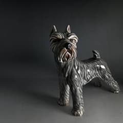 シュナウザー 犬の置物 陶器 陶磁器 犬 置物 オブジェ イタリア製