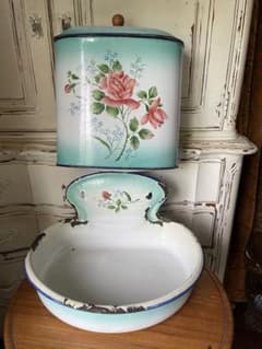 フランス アンティーク ホーロー ファウンテン Japy 薔薇 バラ