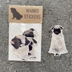 パグ】オリジナルイラスト ランダムステッカー 4枚入り - メルカリ