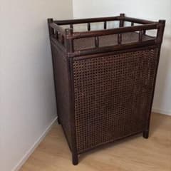 籐家具　ラタン ランドリーバスケット 脱衣かご　オープントップ　アンティーク 籐家具 ラタン ランドリーバスケット 脱衣かご オープントップ
