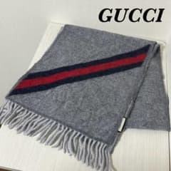 定番✨GUCCI グッチ マフラー GG柄 シェリーライン フリンジ グレー
