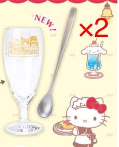 サンリオキャラクターズ パフェグラス&スプーン 希少 サンリオ 喫茶